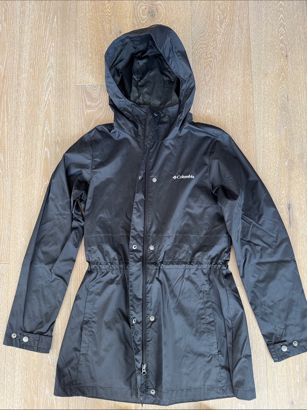 Columbia Women’s Shine Struck II Black Hooded Rain Shell Jacket. Size Medium - Picture 2 of 6